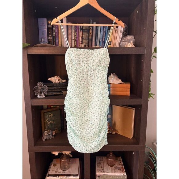 NWT For Love & Lemons Drea Mini Dress In Green Size XS - Picture 4 of 8